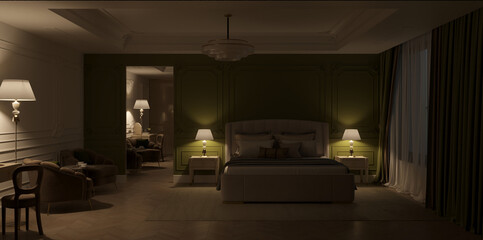 modern apartment interior, 3D illustration