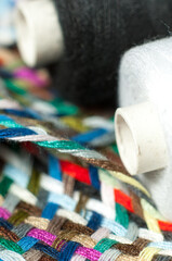Sewing threads closeup