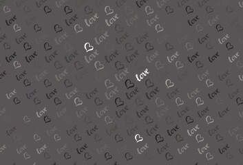 Obraz premium Light Gray vector background with hearts.