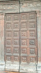 View on the entrance of the church of San Martino in the village of Este in the province of Padua, Veneto - Italy