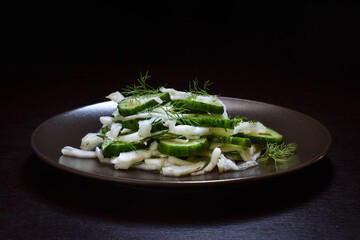 Fresh cucumber salad with fennel