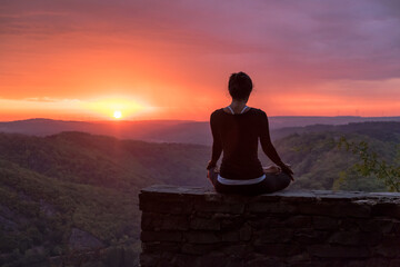 Yoga Practice in Nature Sunrise