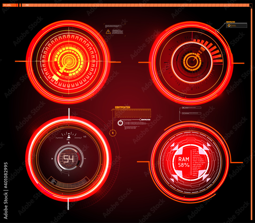 Poster sci-fi futuristic hud dashboard display virtual reality technology screen. gui elements for vr, ui d