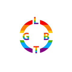 Emblem in rainbow color LGBT symbol of love. Vector illustration.