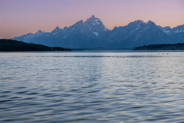 Jackson Lake Ripples Below Grand Teton
