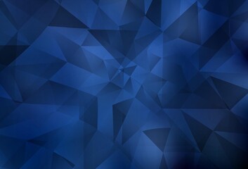 Dark BLUE vector polygon abstract backdrop.