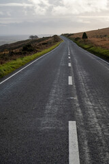 Road on Dartmoor in Devon England uk moors 