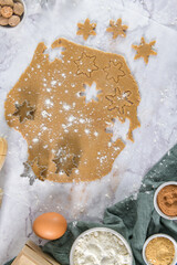 Obraz na płótnie Canvas Raw dough for christmas cookies