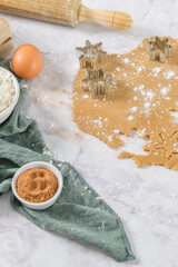 Raw dough for christmas cookies