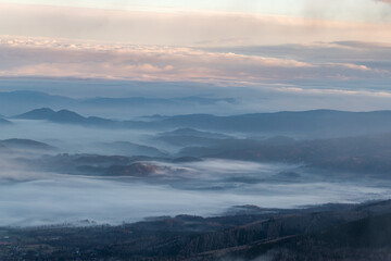 Obraz premium View from the top of Śnieżka