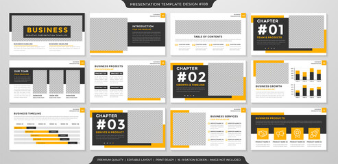 set of business presentation template layout with minimalist and simple style use for annual report