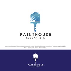 paint house logo design vector