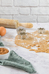 Raw dough for christmas cookies