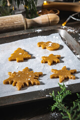 Raw dough for christmas cookies