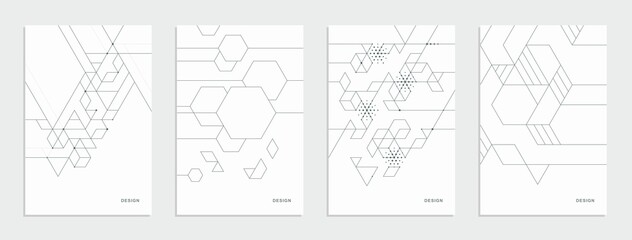 Abstract geometric company brochure. Corporate identity flyer. Vector set business presentation.