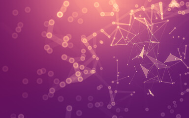 Abstract background. Molecules technology with polygonal shapes, connecting dots and lines. Connection structure. Big data visualization.