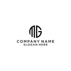 MG monogram logo design vector