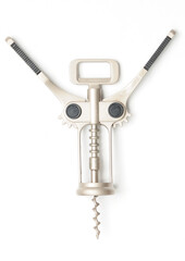 Wine bottle opener on white background
