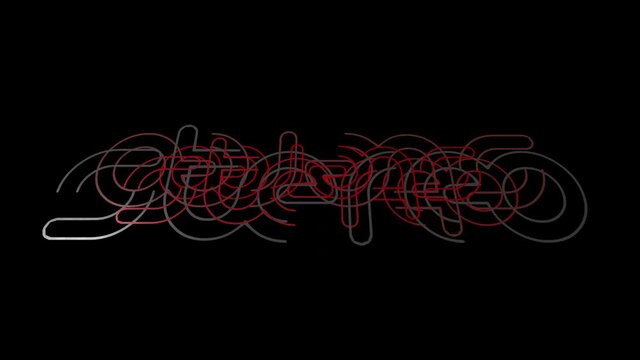 3D stereo sign over black