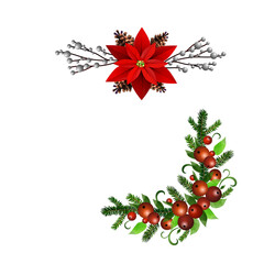Christmas Holly brunches decoration vector