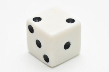 Playing cubes on a white background