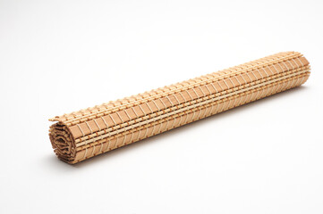 Bamboo mat on a white background