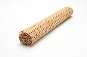 Bamboo mat on a white background