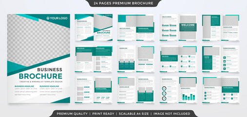 set of brochure template with abstract style and minimalist layout use for annual report and business proposal 
