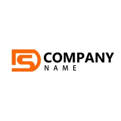 the initials D and S logo in orange. flat and abstract logo design. used for company. logos for web templates, banners and newspapers