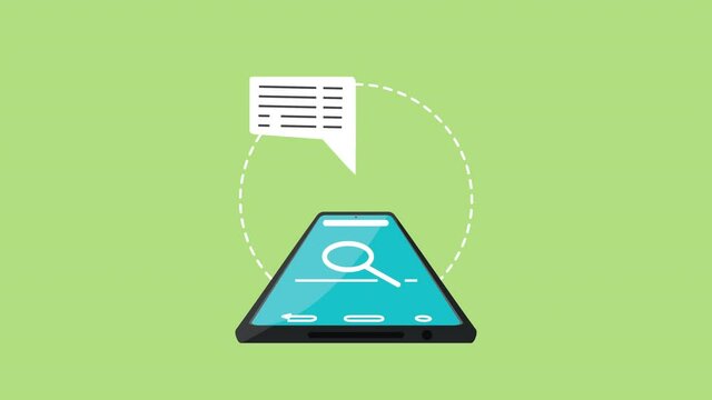 smartphone technology with speech bubble animation