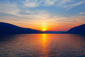 Sunset over the tide