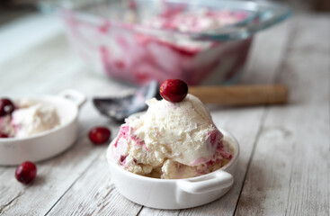 Homade berry icream fresh out of the freezer