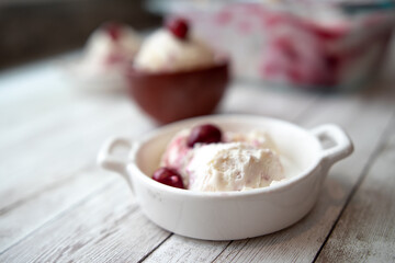 Homade berry icream fresh out of the freezer