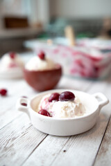 Homade berry icream fresh out of the freezer