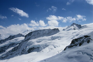 Fototapeta na wymiar View of Swiss Alps top of Jungfrau known as the 