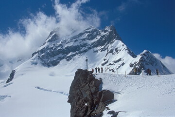 Naklejka na ściany i meble View of Swiss Alps top of Jungfrau known as the 