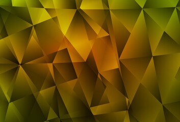 Dark Green, Yellow vector triangle mosaic background.