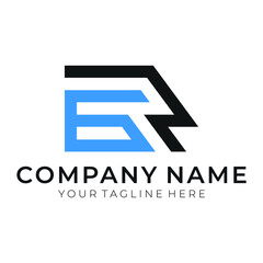 Fototapeta premium Amazing professional elegant trendy awesome black and blue GR RG based on the initial based Alphabet icon logo.