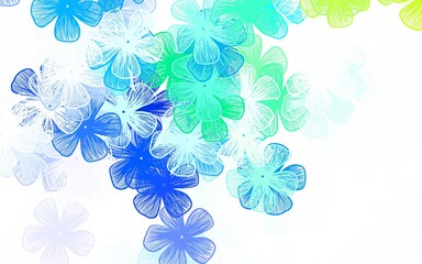 Fototapeta na wymiar Light Multicolor vector doodle background with flowers