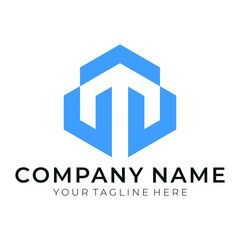 Abstract letter T arrow vector logotype. Line hexagon creative simple logo design template. Universal geometric symbol font icon.