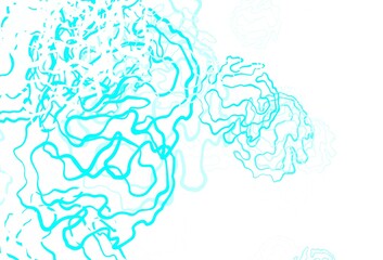 Light BLUE vector background with circles, curves.