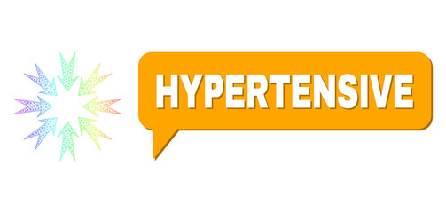 Hypertensive and pressure arrows vector. Spectral colorful net pressure arrows, and conversation Hypertensive cloud message. Conversation colored Hypertensive cloud has shadow.