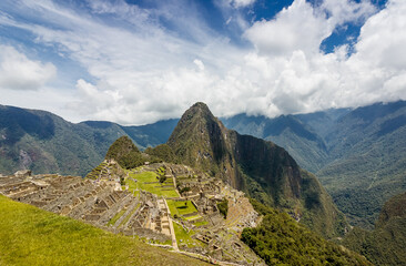 Panoramic view of the Incan citadel Machu Picchu - Cuzco, Peru