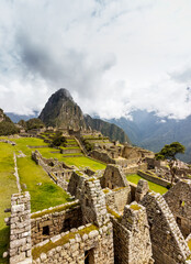 Fototapeta na wymiar Panoramic view of the Incan citadel Machu Picchu - Cuzco, Peru