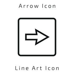 Editable Line Art Arrow Icon Using For Your Presentation, Website And Application