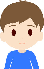 Fototapeta premium 可愛い男の子供の上半身イラスト