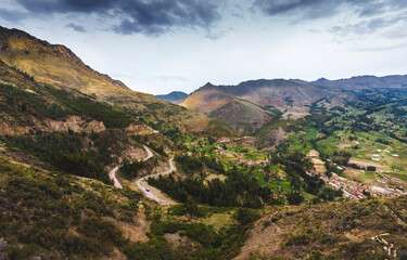 Panoramic view of Sacred Valley, Cuzco, Per&uacute;