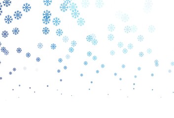 Dark BLUE vector template with ice snowflakes.