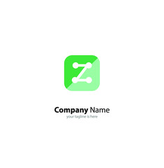 the simple modern company logo of letter z with white background 