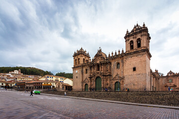 Fototapeta na wymiar CUZCO, PERU: View of Cathedral church of Cuzco